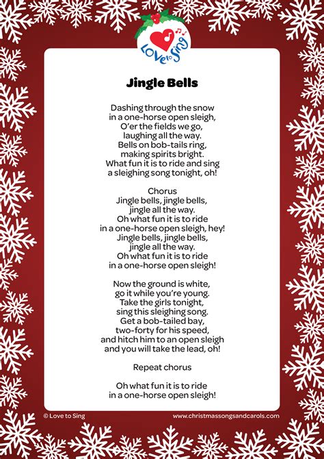 Christmas Songs – Jingle Bells Lyrics .